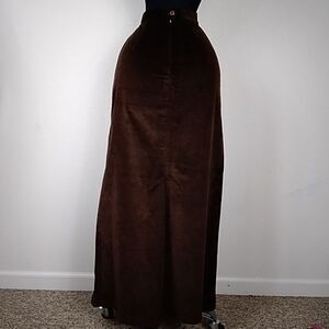 Vintage Sears JR Bazaar Velvet Maxi Skirt Women's Color Brown Size 9